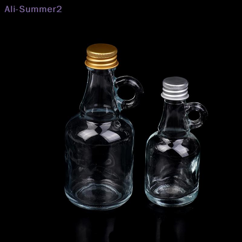 {Summer2} 50/100ML Empty Transparent Glass Whiskey Decanter With Aluminum Caps Mini Alcohol Container Liquor Glass Bottle
