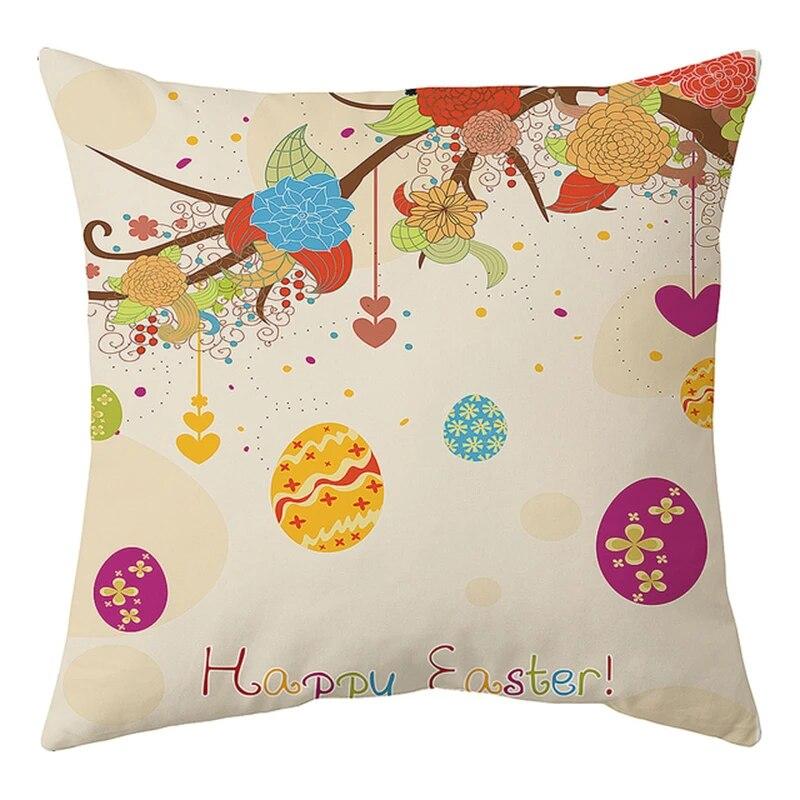 Happy Easter Decoration For Home  Rabbit Eggs Pillowcase Bunny   Supplies Party Favor Gifts 45*45cm