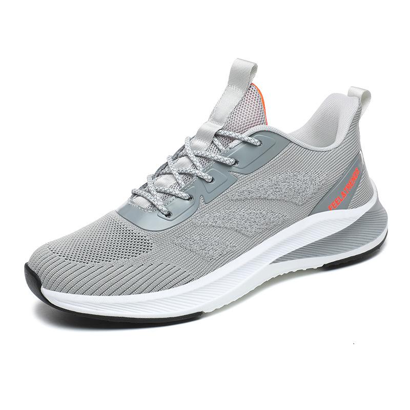 

Autumn and winter low-top fly-woven sports shoes color matching thick-soled breathable running shoes large-size outdoor men s trendy shoes 46