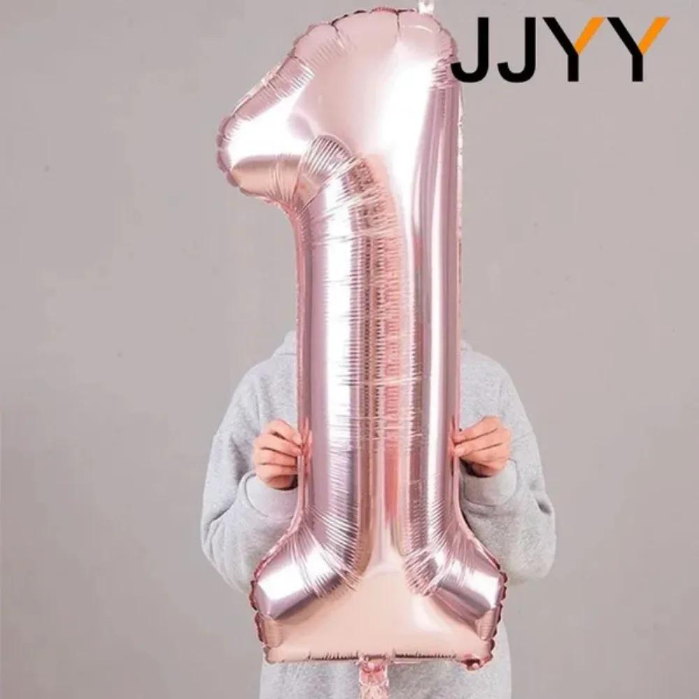 Foil Number Balloons Party Decorations for Birthday Wedding Baby Shower Festive Supplies Air Inflation Balloons