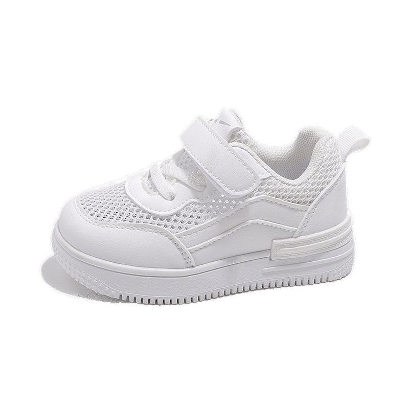 Children's Little White Shoes 2025 Summer New Boys' Sports Shoes Breathable Girls Board Shoes Kindergarten June 1 Performance Shoes