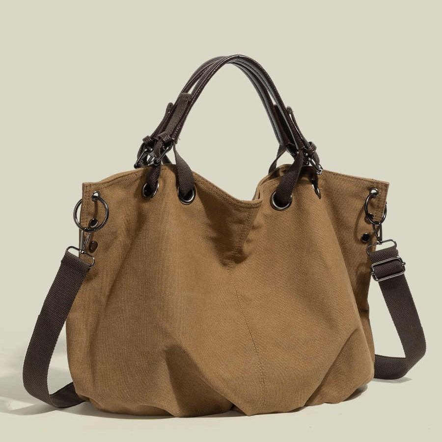 Ielgy Japanese Retro Tooling Canvas Bag Large Capacity Multifunctional Cross-body Tote Bag