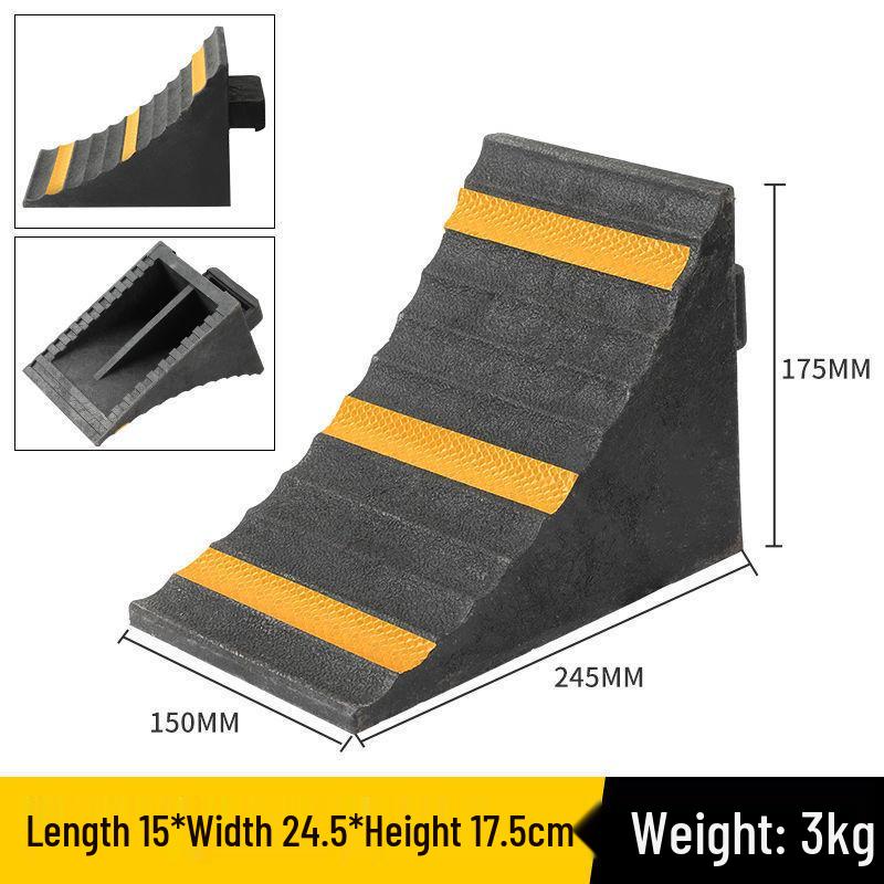 Rubber Anti-Slip Wheel Chocks - Portable Triangular Stoppers for Cars