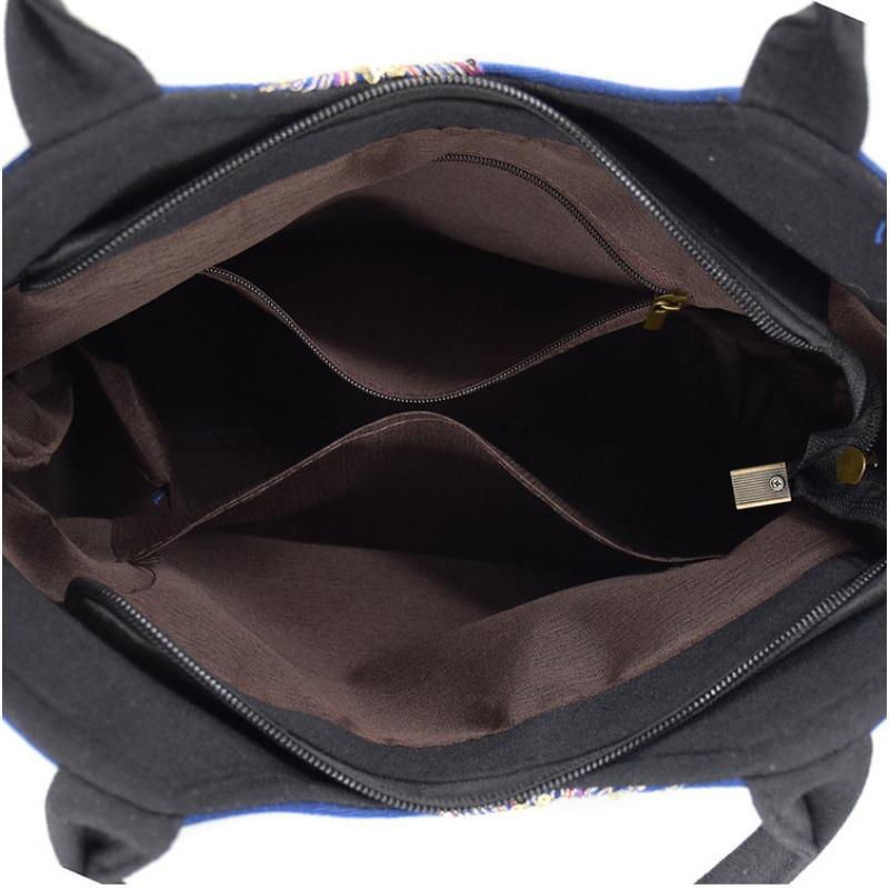 1PC ethnic style bag embroidery large capacity shoulder strap messenger bag retro canvas embroidery shoulder handbag