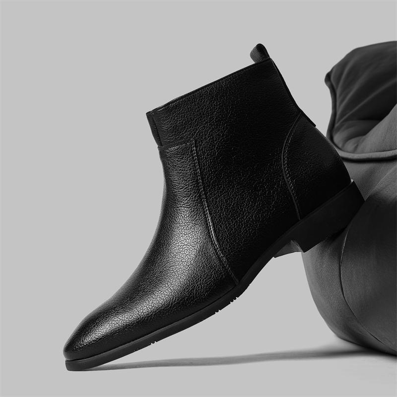 2025 Men Chelsea Boots Brand Retro Comfortable High Quality Leather Ankle Boots Men Black Brown Side Zipper Mens Boots