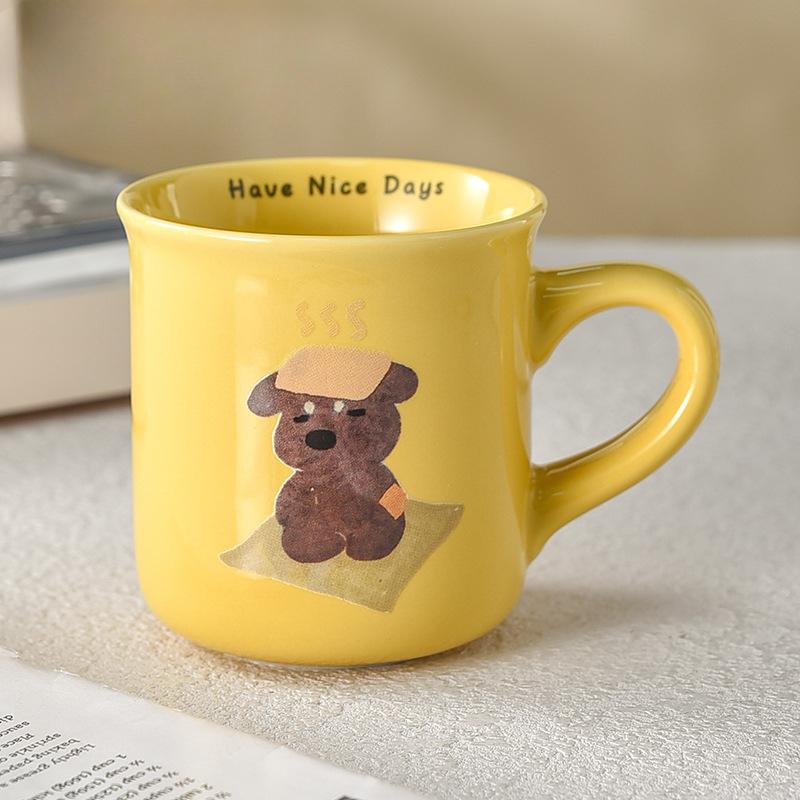 Milk Fufu Puppy Uncovered Cup Retro Coffee Cup Boys Mug Small Capacity Elementary School Students Ceramic
