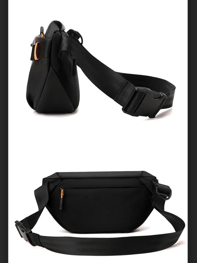 Men's Waterproof Chest Bag Multi-Pocket Waist Pack Outdoor Sports Running Belt Bag Travel Crossbody Sling Backpack