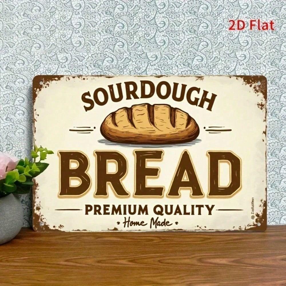 Vintage Bread Metal Poster Wall Art, Rustic Farmhouse Kitchen Decor