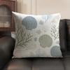 Cushion Cover Coral Shell Breathable Linen Organic Fabric DoubleSided Printing Sofa Pillow Case Home Decor