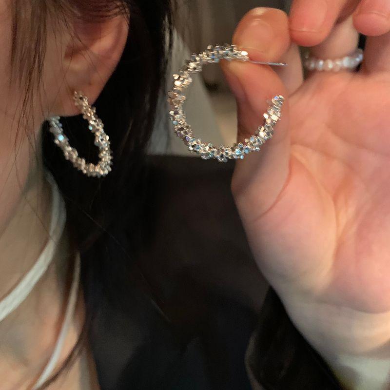 Shopkeeper Recommend Silver Big round Face Female Best Selling Ear Ring