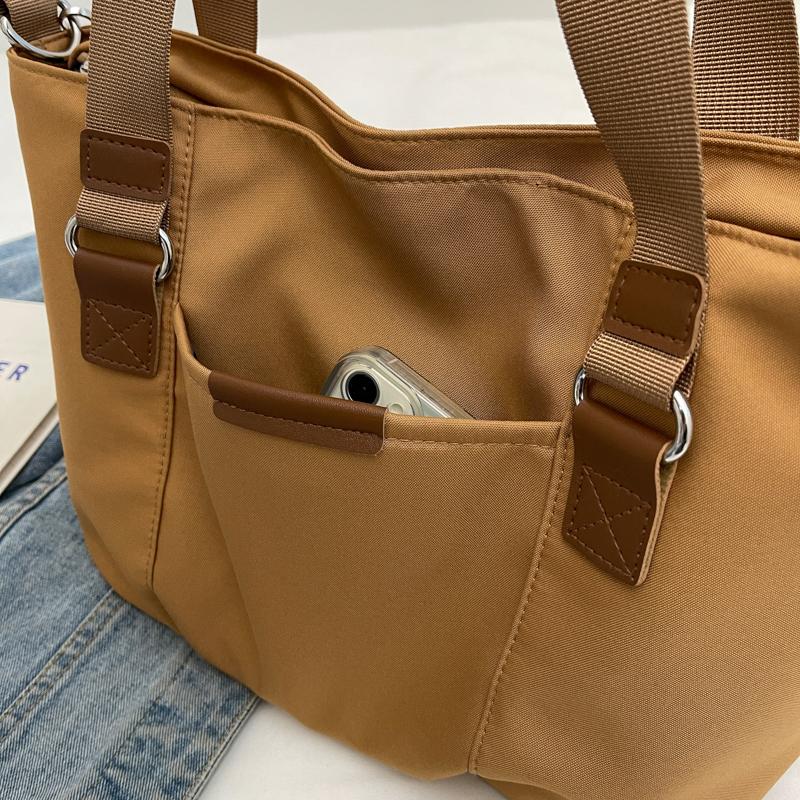 Sac à bandoulière grande capacité pour femme, fourre-tout en toile, sac de classe pour étudiante