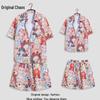 Hawaiian Floral Beach Resort Unisex Two-Piece Set: Loose Short Sleeve Shirt & Shorts