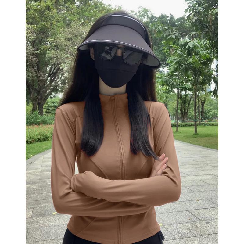Women's Quick-Dry Long-Sleeve White Outdoor Yoga Jacket – Autumn/Winter, UV Protection