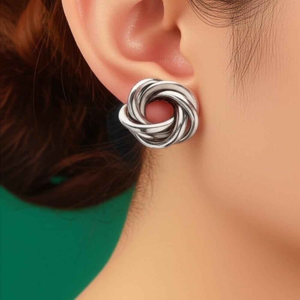Light Luxury Irregular Earrings Temperament Ladies Ear Studs Geometric Circle Earrings  Women