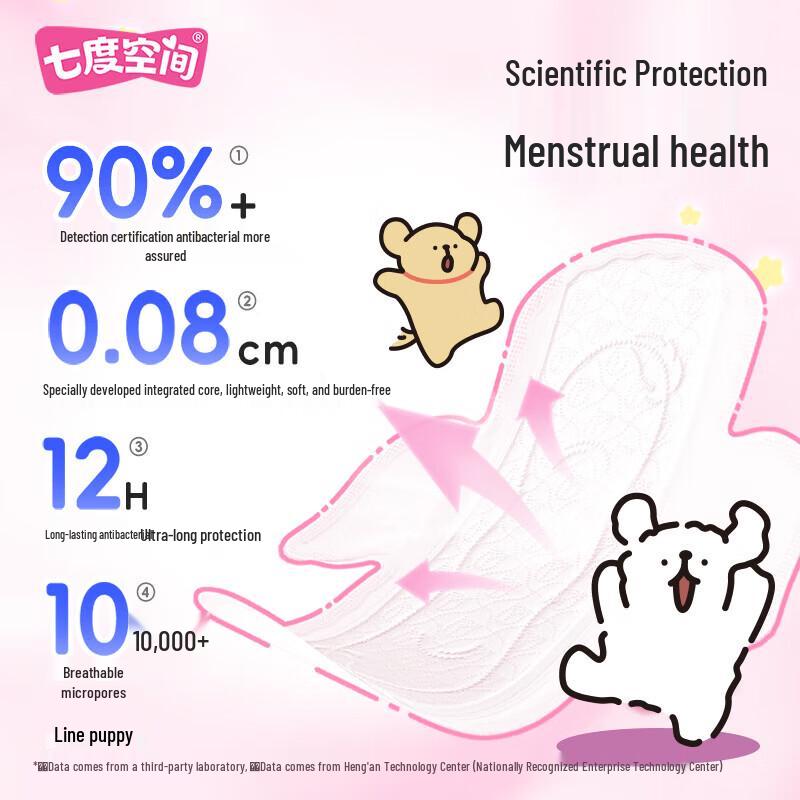 Space 7 Line Art Puppy Ultra-Thin Day & Night Sanitary Pad Set