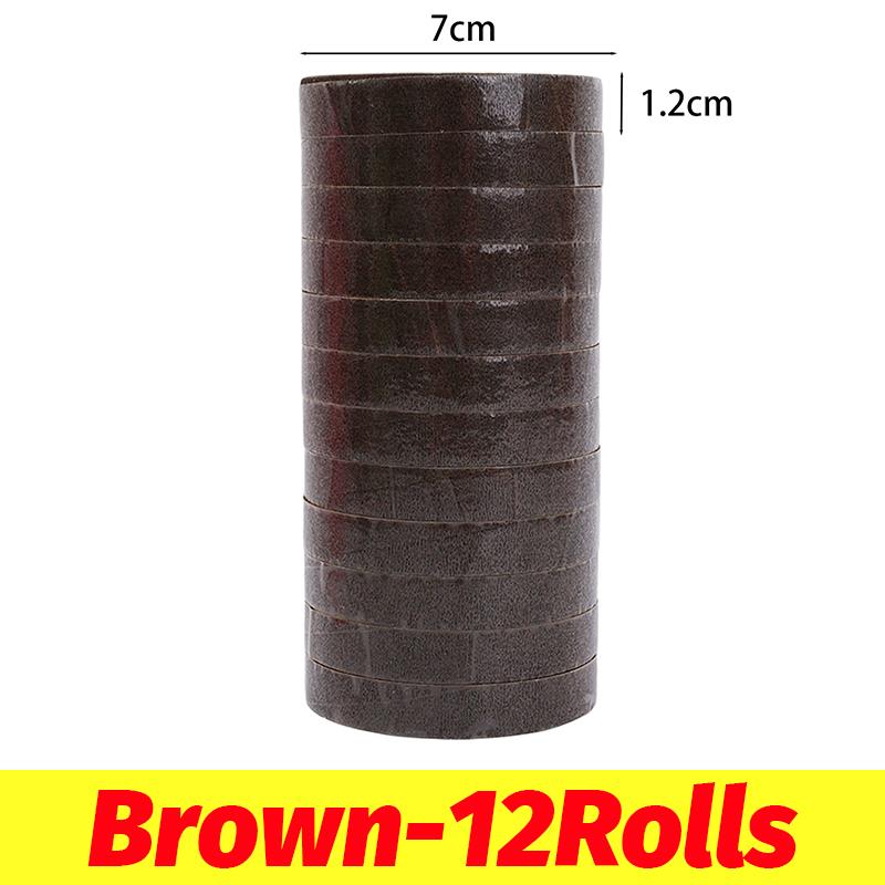 

12Rolls Self-adhesive Green Floral Tapes Colorful Flowers Stamen Wrapping Tape Paper Tape Florist Wedding Party Decor DIY Craft коричневий