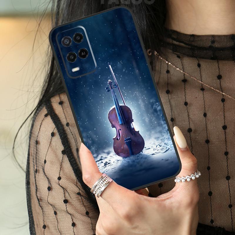 Violin Piano Case For Oppo A80 A60 A40 A17 A57 A77 A74 A54 A94 A78 A98 A18 A38 A58 A96 A76 A16 A15 A5 Pro