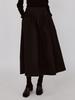 Leusejiem Pleats Flow Banding Long Skirt - Black