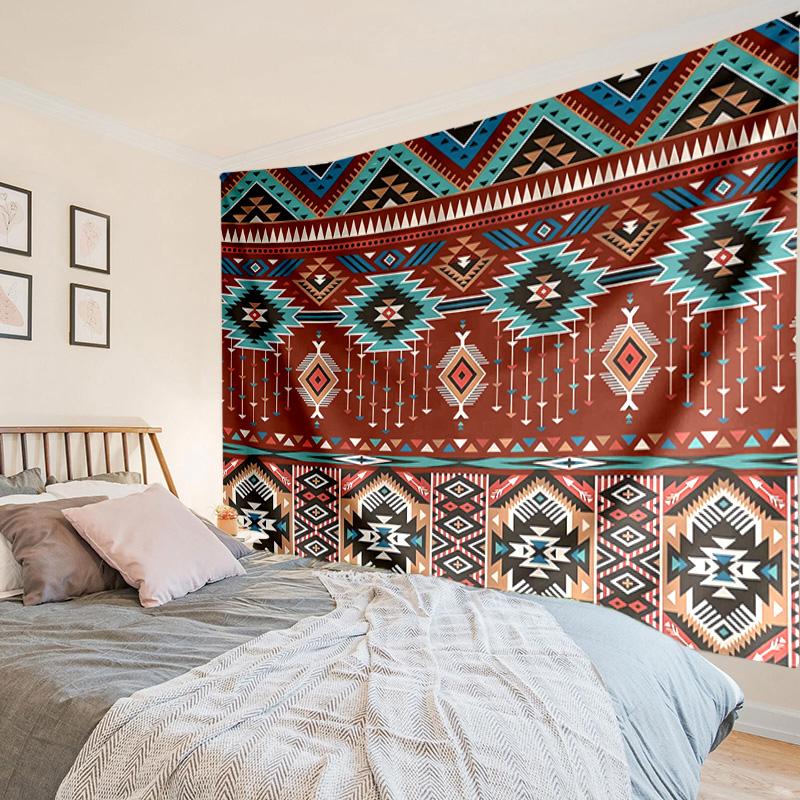 Native American Muster Wandteppich, Einzigartiges Design Wandteppich, Wanddekoration für Schlafzimmer, Wohnzimmer, Spielzimmer, Herzliche Fan-Feiertagsgeschenke