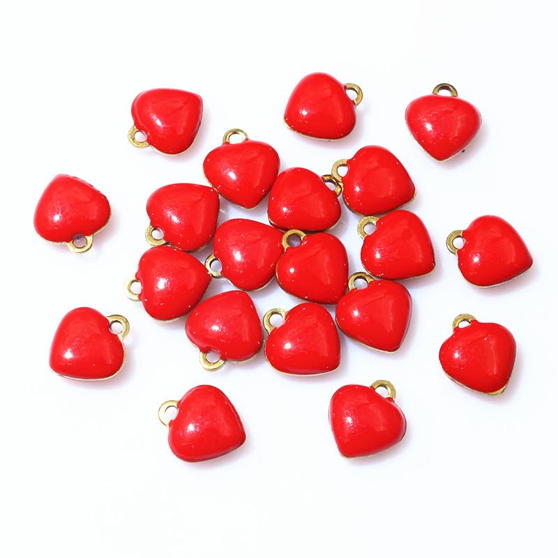 20pcs 9x8mm Enamel Small Heart Charms Pendant Stainless Steel DIY Jewelry Making Accessories Findings for Bracelet Earrings
