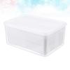 Kitchen Refrigerator Crisper Food Preservation Box 1.5L White Sealed Storage Container Transparent Drain Board Fruit Vegetable