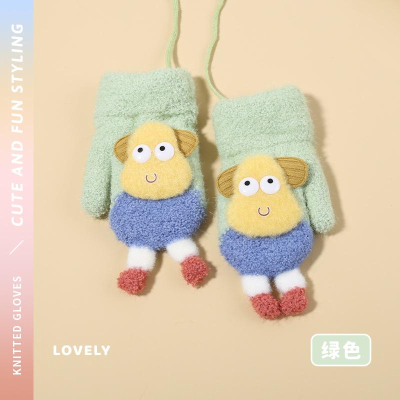 0-3Y Baby Cartoon Label Mittens Winter Warm Kids Girls Gloves Soft Hand Warmer Children Boys Thick Child Fleece Baby Mittens