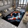 Animal Print Carpet Mat Anti-Slip Rubber Backing Rug Cat Tiger Koi Fish 3D Design for Nature Home Decoration Living Room