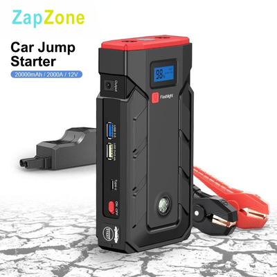 ZapZone 20000mAh Car Jump Starter 2000A - Portable Emergency Battery Booster with Dual USB Chargers, Works for Dead Car Batteries & Phones
