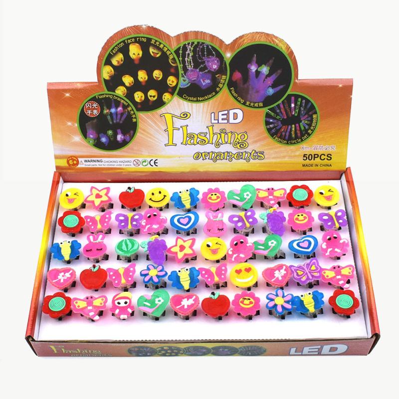 Led  Light  Ring Cute Colorful Lights Flash Ring Toys For Children With Battery