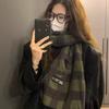 High-end scarf women's winter new Korean versatile retro plaid shawl thickened warm scarf dual-purpose