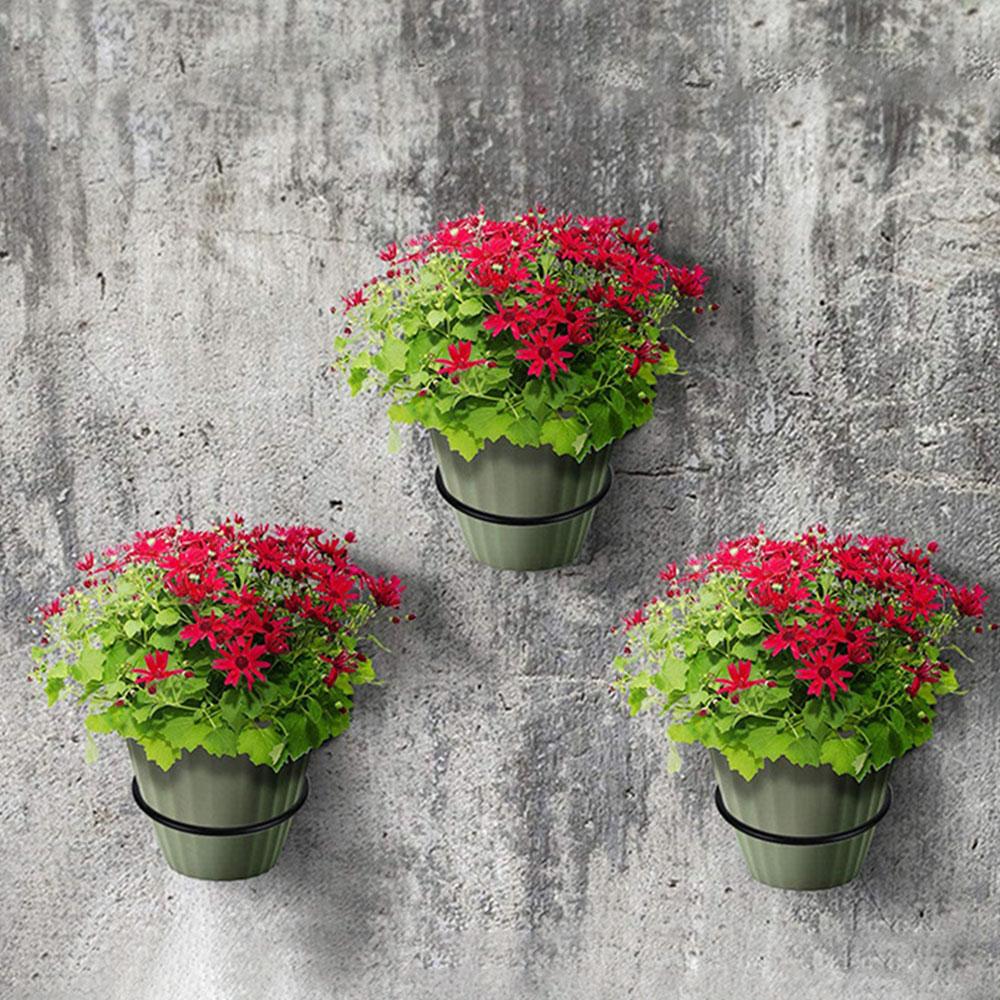 4/5/6 Inch Wall Mounted Flower Pot Holder Versatile Metal Plant Hook Flower Pot Stand for Outdoor Garden Home Wall Decorative