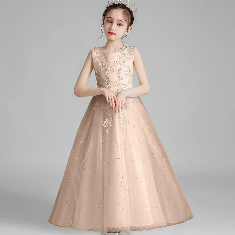 Girls Dress Dress Sleeveless Mesh Performance Host Princess Dress