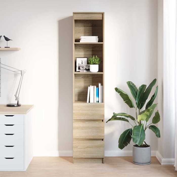 VidaXL High Buffet Sonoma Oak 37.5x35x180 Cm Engineered Wood, Cabinet, Sideboard, High Storage Cabinet, 861663