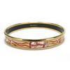 Used HERMES Bracelet Emaille PM Metal 22g Multicolor Gold Sailing Ship