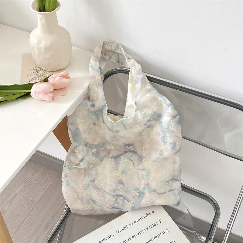 

5 High-value smudge bow gentle niche handbag shoulder underarm bag tote bag синий