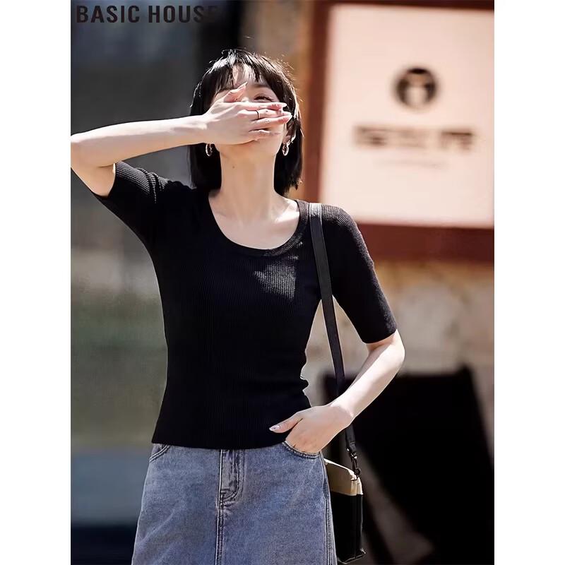 Basic House Women s Ice Silk Knit T-Shirt XL