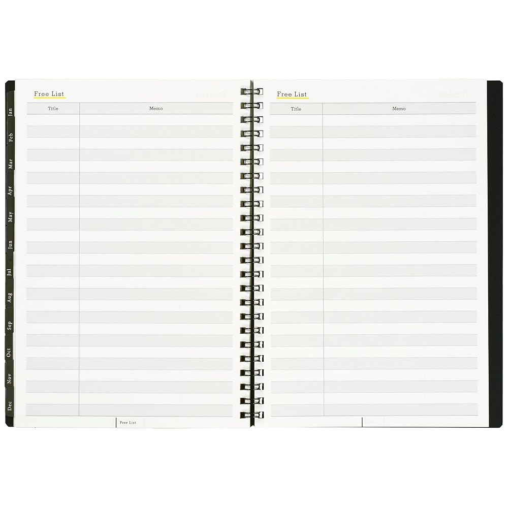 Maruman 2027 Planner, Mnemosyne Monthly Schedule Book with Notepad and Cover, A5 Size, Black,