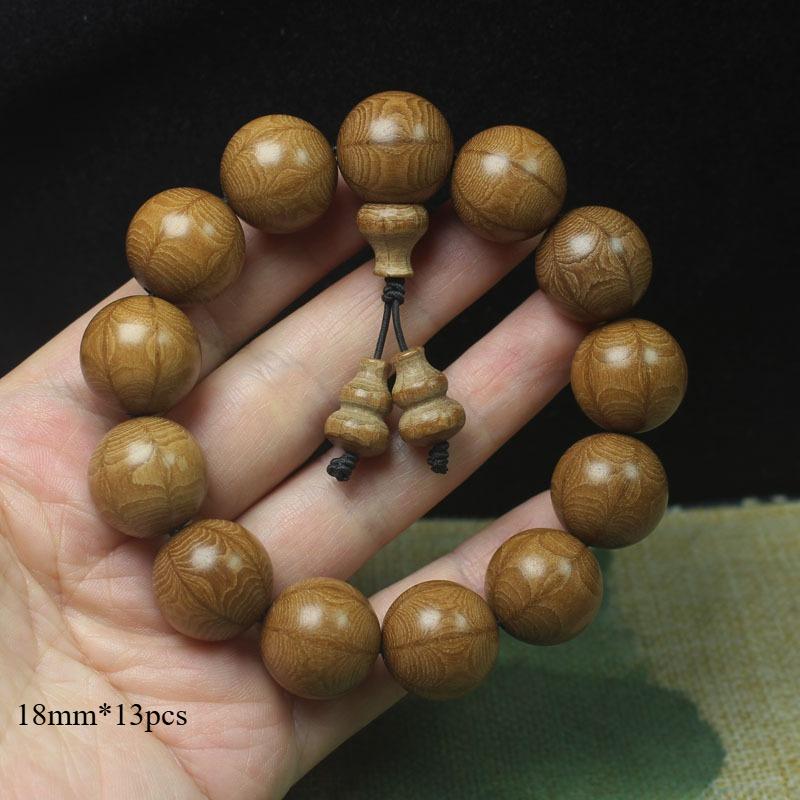 20mm Premium Old Material Liu Dao Mu Bracelet Straight Grain Wooden Buddhist Prayer Beads Wholesale