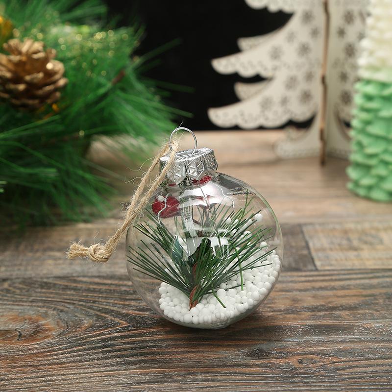 10 Pieces Of 2025 Creative New PET Transparent Snow Ball 6cm Christmas Tree Pendant Christmas Decoration Gift Christmas Ball