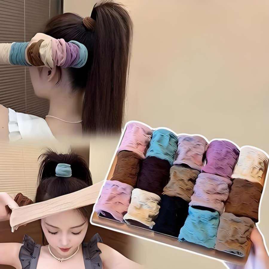 Charm high ponytail High elasticity hair accessory for a girl's that won't damage the hair A hair ring seamless hair band an elegant ultra-wide