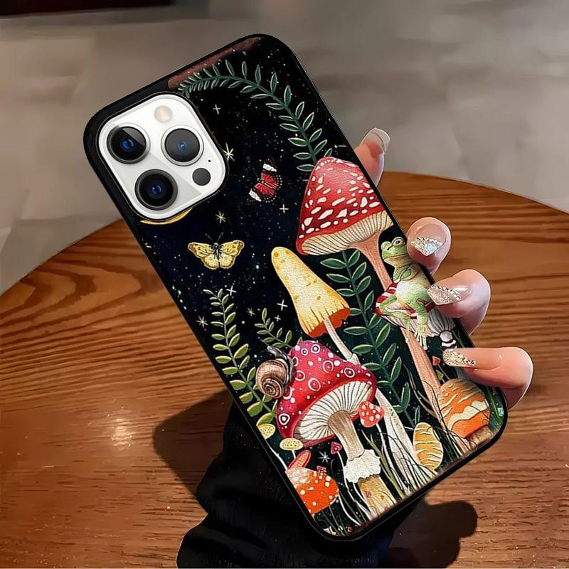 Vintage Retro Frog Mushrooms Phone Case For iPhone 17 Air 16 15 14 13 12 11 Pro Max Max Plus Bumper Case Cover
