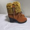 New autumn and winter Martin boots  British high-heeled turned rhinestone short boots thick heel thickened velvet  boots