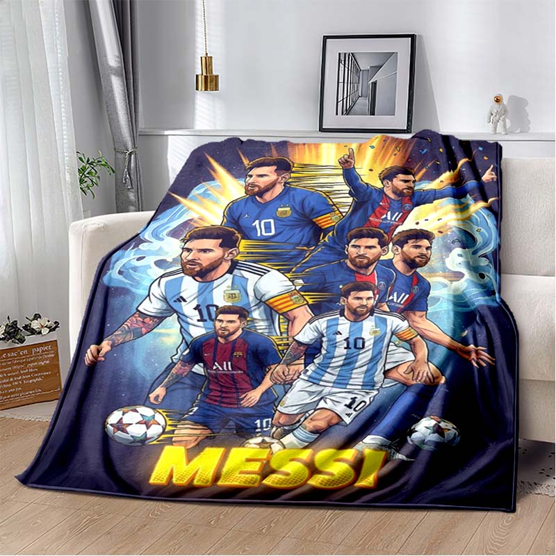 Portugal Ronaldo No.7 Print Flannel Throw Blanket Soft Warm Sofa Bed Cover For Football Fans Kids Teens