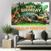 Personalisierte Jurassic Dino Geburtstag Hintergrund, Anpassbares "Happy Birthday" Hintergrundbanner für Kinderparty & Fotoshooting