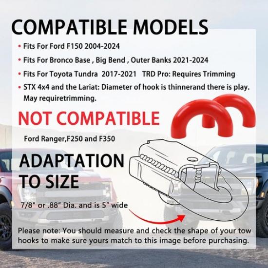 Tow Hook Covers Fits for 2004-2025 F150 & Base/Big Bend/Outer Banks -2025 |