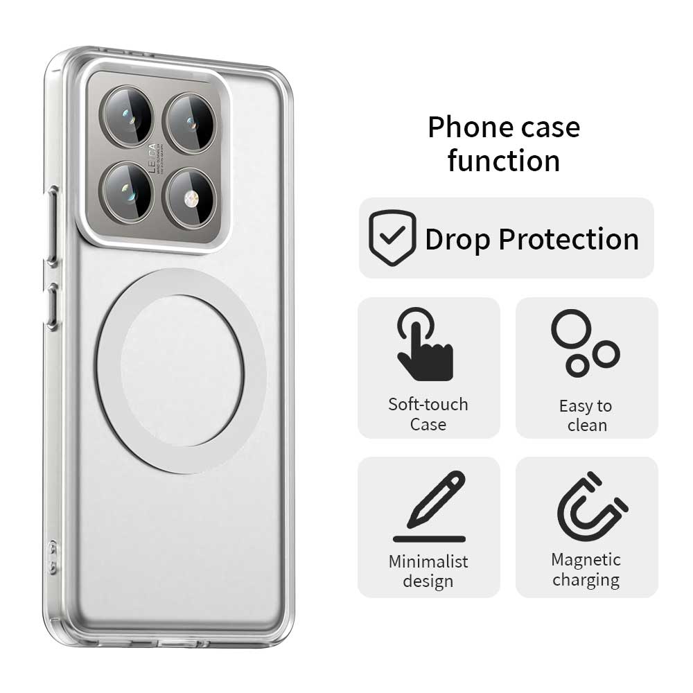 

For Xiaomi 14T Case Compatible with MagSafe PC+TPU+PET Anti-Drop Phone Cover Purple