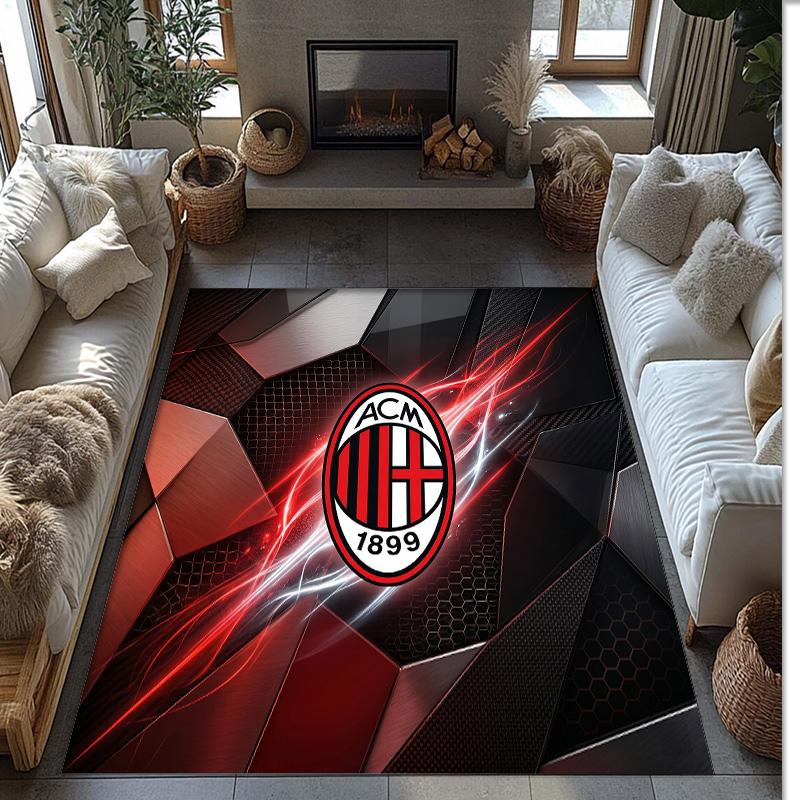 AC Mailand Bedruckter Flanell Teppich Rutschfest Weicher Polyester Boden Teppich Indoor Dekor Matte für Schlafzimmer Wohnzimmer Sofa Spielzimmer Heimdekoration