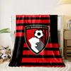 Red and Black Stripes Background with a Shield Featuring a Soccer Emblem. for All Seasons Blanket Lunch Break Throw Gift