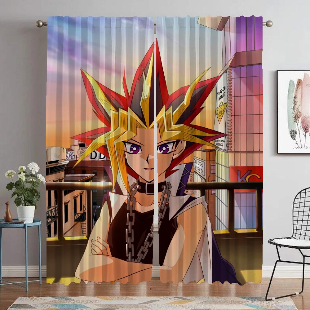 

Yu Gi Oh Тюль для спальни, гостиной, занавески от комаров, 2 шт., занавески для домашнего интерьера, украшения на Хэллоуин для детей W60xH90cmx2pcs-CL