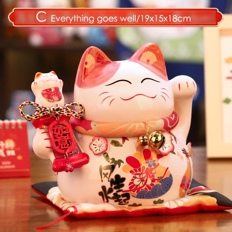 

7,8-дюймовая керамическая копилка Maneki Neko Lucky Cat Daruma Копилка для денег Декоративное украшение для дома Fortune Cat